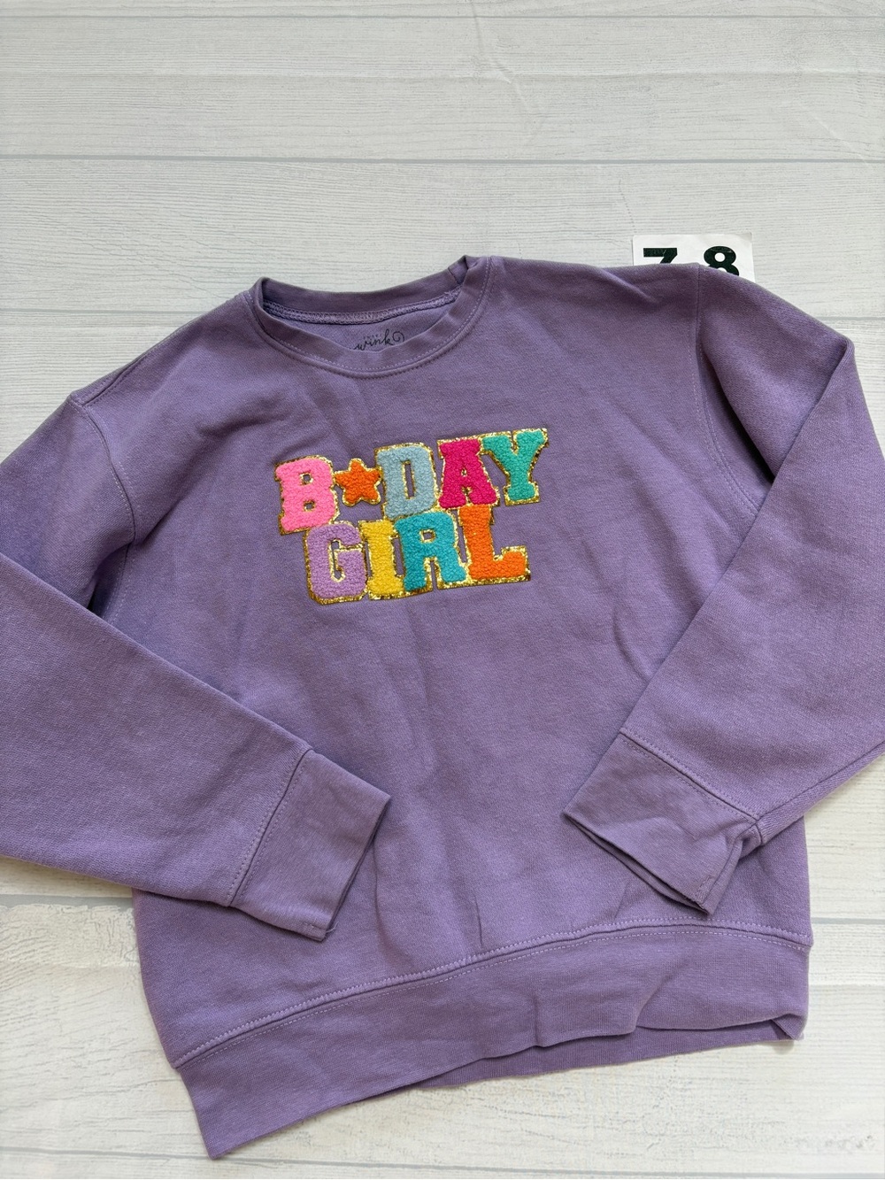 Sweet Wink Kids Purple 'B-Day Girl' Crewneck Sweatshirt